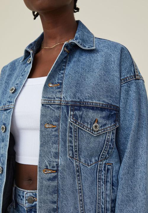 Cotton On - The oversized denim jacket - offshore blue