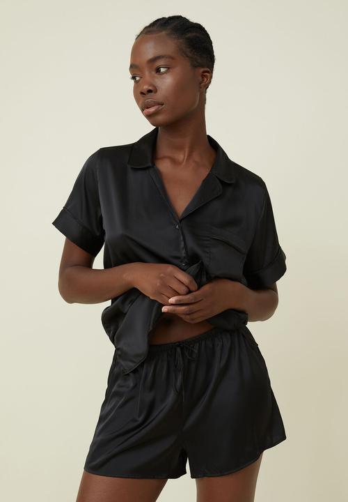 Cotton On - Body satin sleep set - black