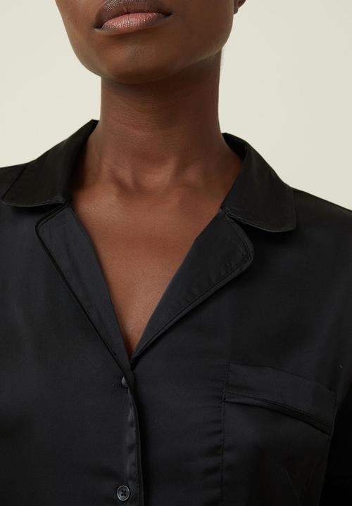 Cotton On - Body satin sleep set - black