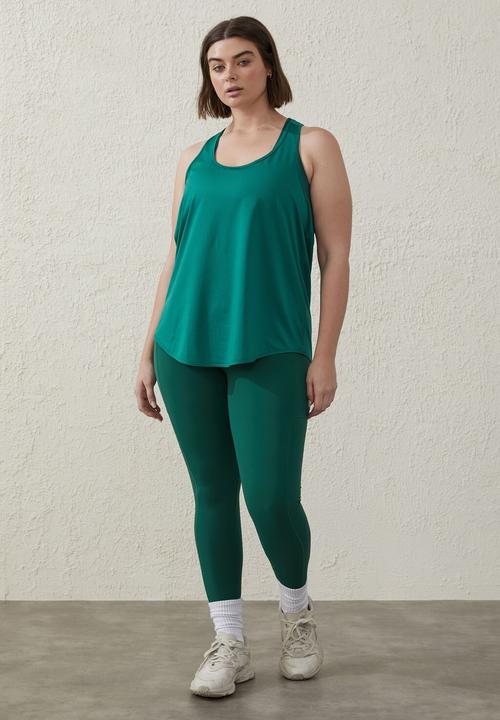 Cotton On - Curve active training tank top - verdant green