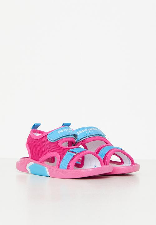 Pierre Cardin - Hook and loop fastener strap sandal - aqua & pink