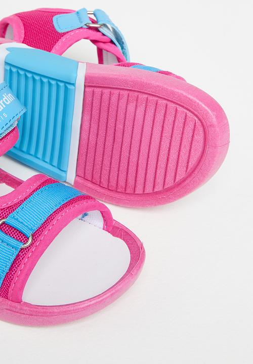 Pierre Cardin - Hook and loop fastener strap sandal - aqua & pink