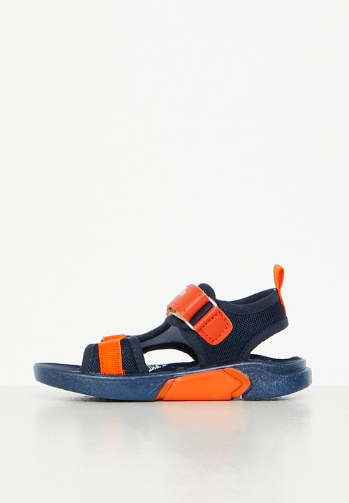 Pierre Cardin - Hook and loop fastener strap sandal -  orange & navy 