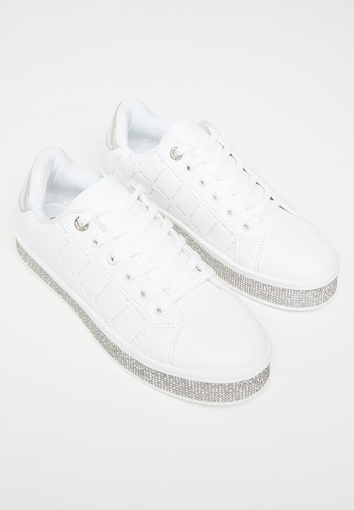 SISSY BOY - Diamond twist sneaker - white & silver