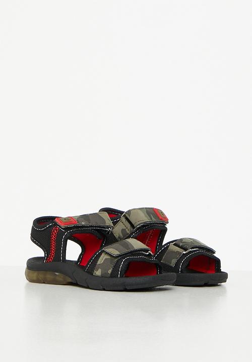 Pierre Cardin - Camo hook and loop fastener strap sandal - khaki