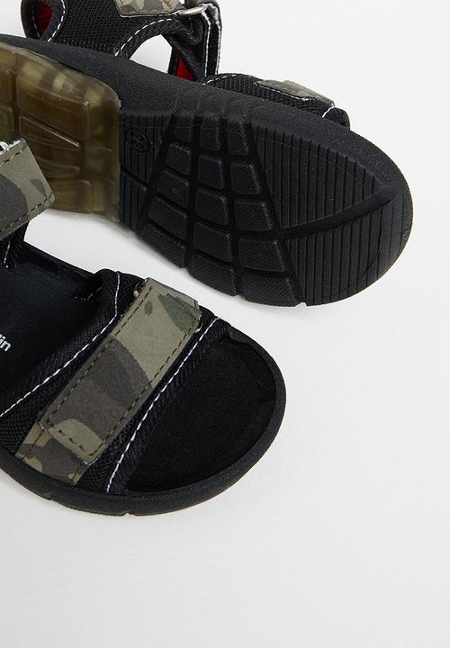Pierre Cardin - Camo hook and loop fastener strap sandal - khaki