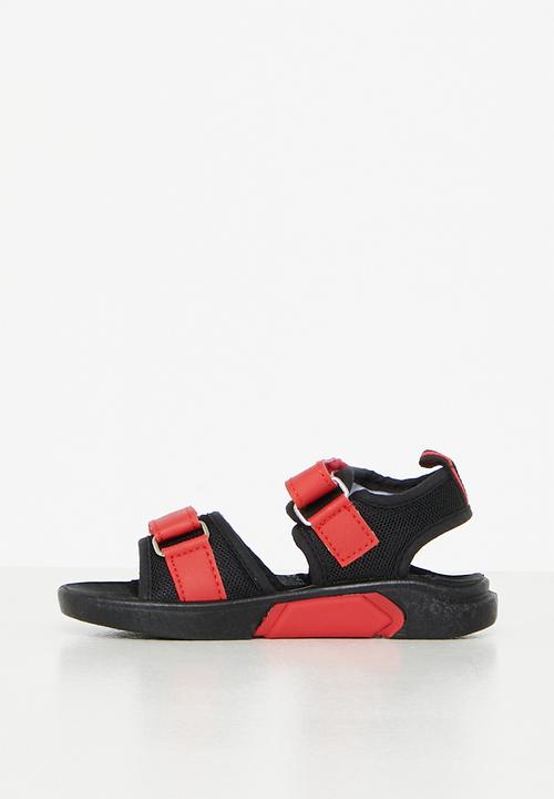 Pierre Cardin - Hook and loop fastener strap sandal - red & black