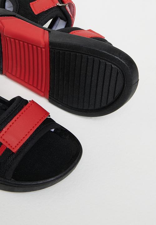 Pierre Cardin - Hook and loop fastener strap sandal - red & black