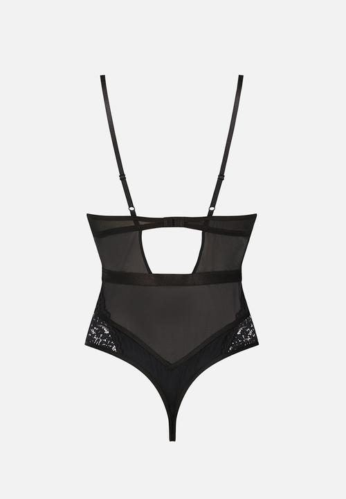 Hunkemoller - Rose body underwired - black