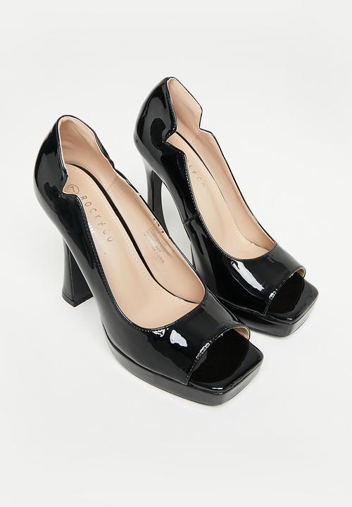 Rock & Co - Pacha 1 platform peep court heel - black