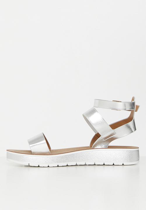 Butterfly Feet - Emmie 2 ankle tie sandal - silver