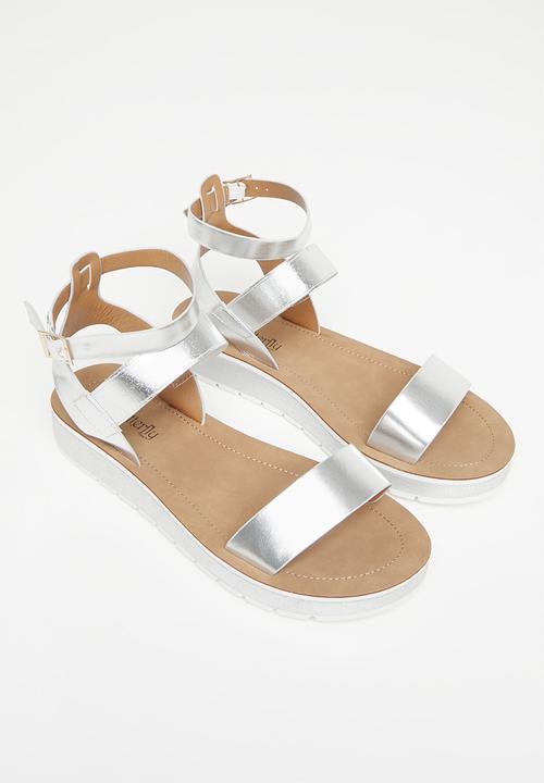 Butterfly Feet - Emmie 2 ankle tie sandal - silver