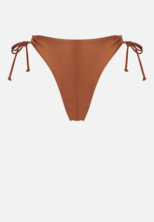 Hunkemoller - Sahara high leg bikini bottom - brown