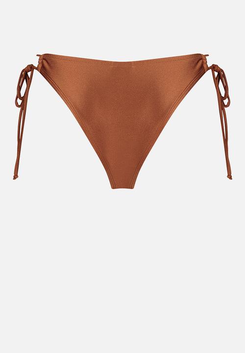 Hunkemoller - Sahara high leg bikini bottom - brown