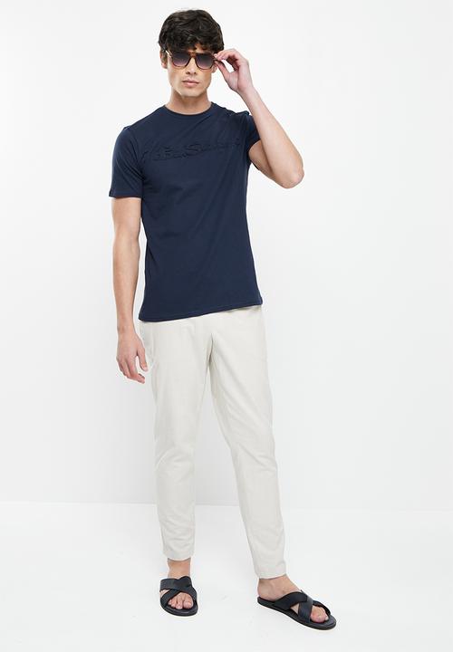 Ben Sherman - Script chq emboss 1 up tee - navy