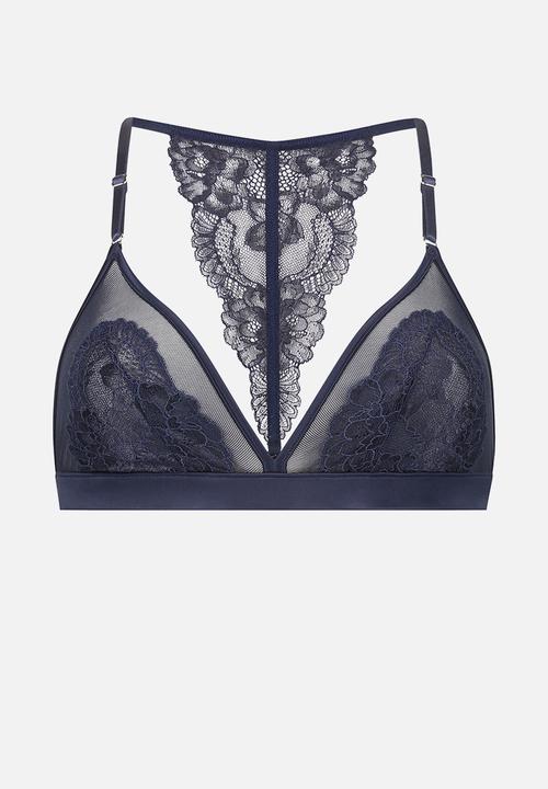 Hunkemoller - Libby triangle bralette - blue