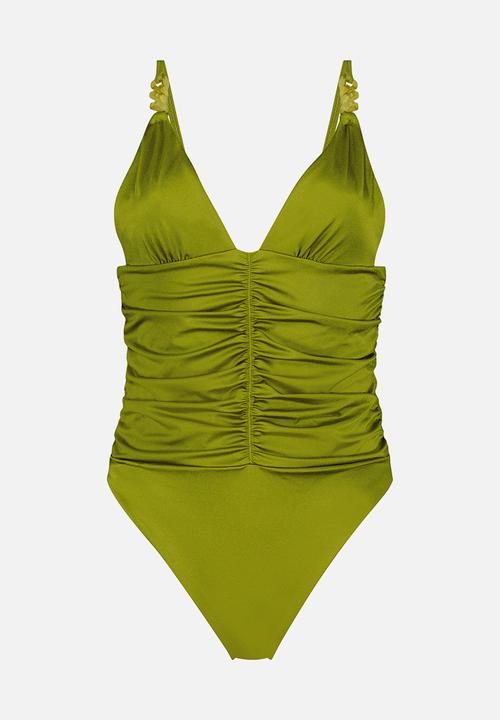 Hunkemoller - Palm swimsuit - green