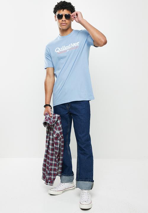 Quiksilver - Script lines short sleeve tee - airy blue