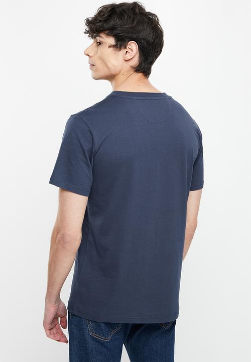 Vertigo - Vertigo print & embroidery split seam crew tee - mood indigo