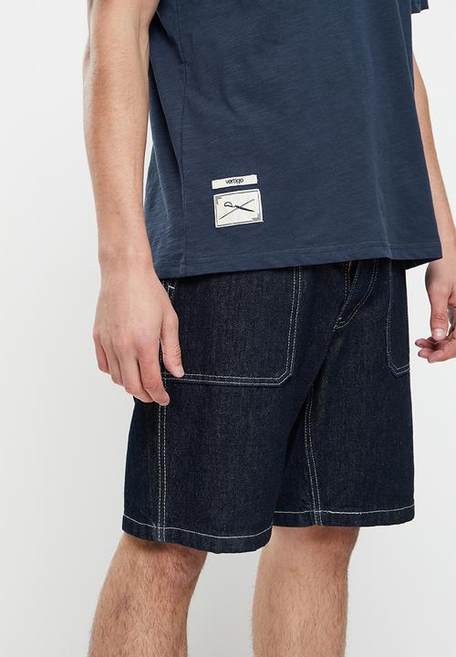 Vertigo - Vertigo embroidered crew tee - mood indigo