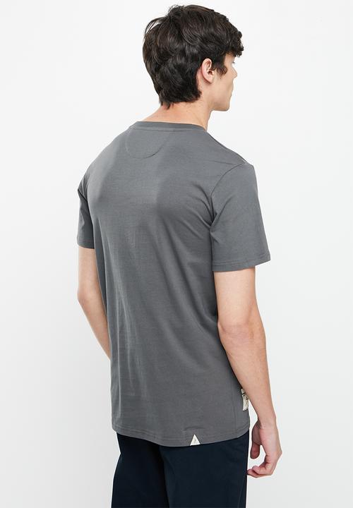 Vertigo - Vertigo print & embroidery split seam crew tee - dark shadow
