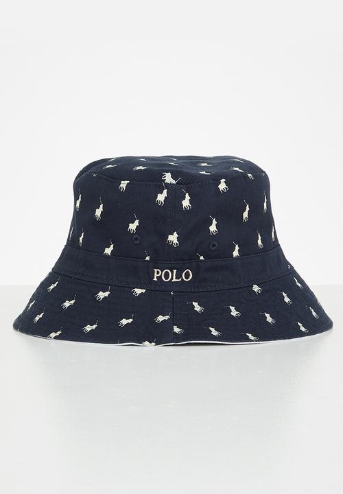 POLO - Classic monogram reversible bucket - white