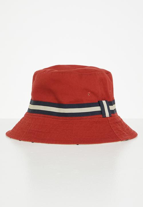 POLO - Classic monogram reversible bucket - red
