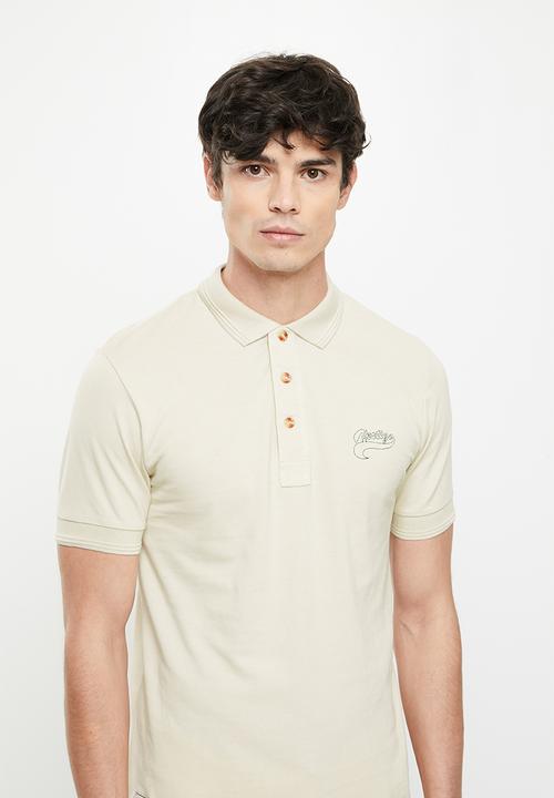 Vertigo - Vertigo running stitch embroidery golfer - bone white