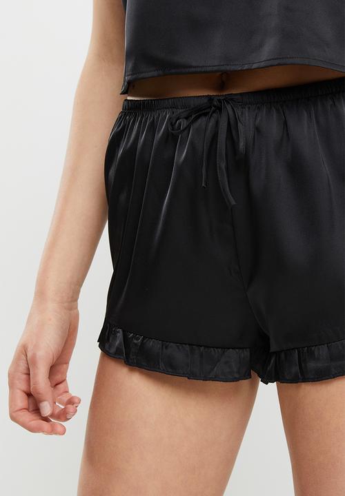 Cotton On - Satin cami and short set - black
