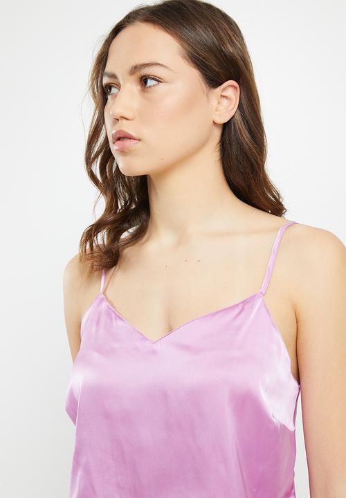 Cotton On - Satin cami and short set - digital orchid