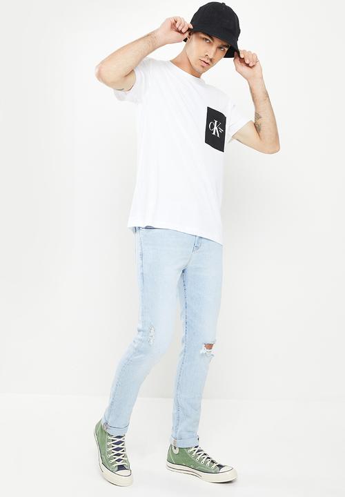 Calvin Klein - Dynamic ck contrast pocket tee - bright white