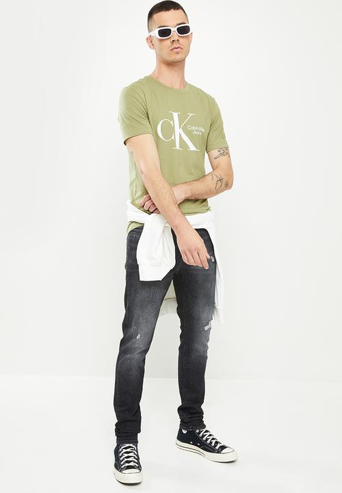 Calvin Klein - Dynamic ck center chest tee - faded olive