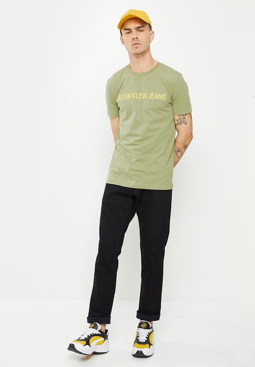 Calvin Klein - Institutional logo slim short sleeve tee - faded olive