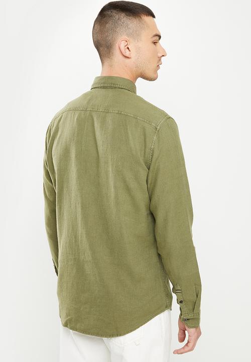 Calvin Klein - Linen blend shirt - burnt olive