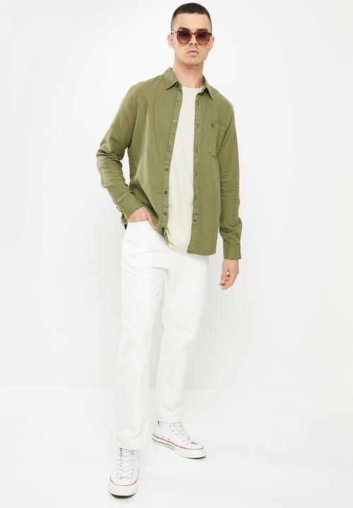 Calvin Klein - Linen blend shirt - burnt olive