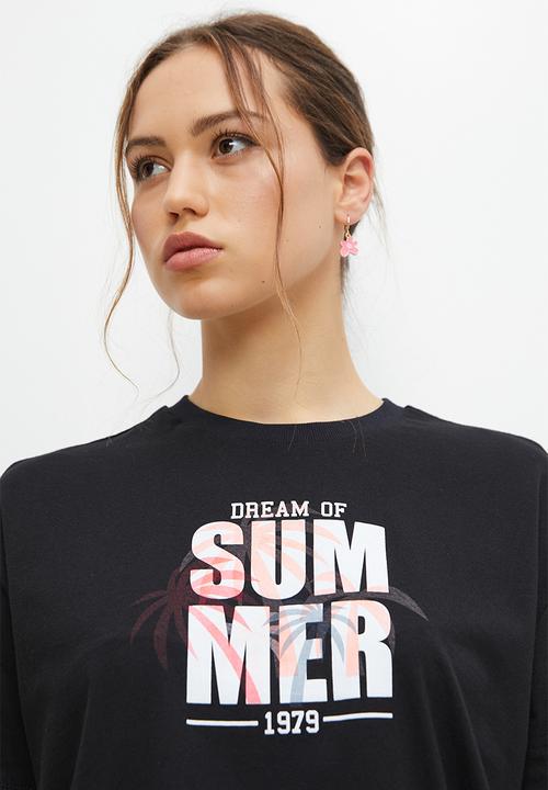 Blake - Graphic oversized tee -black