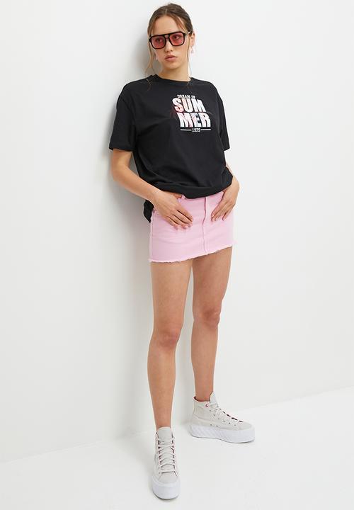 Blake - Graphic oversized tee -black