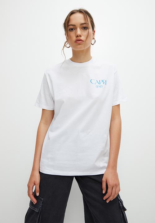 Blake - Graphic oversized tee - white