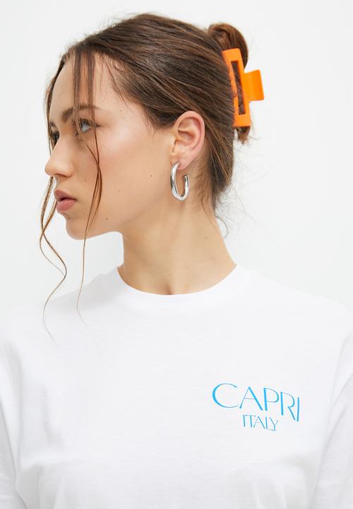 Blake - Graphic oversized tee - white