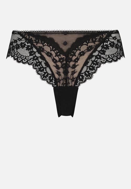 Hunkemoller - Daisy brazilian panty - black