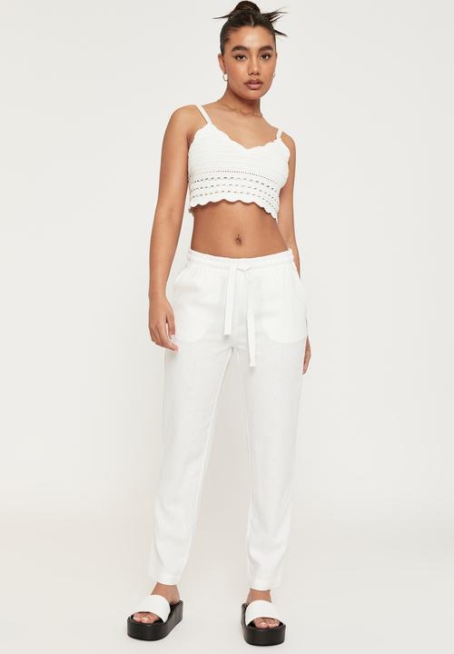 Supré  - Tanya pull on linen pant - white