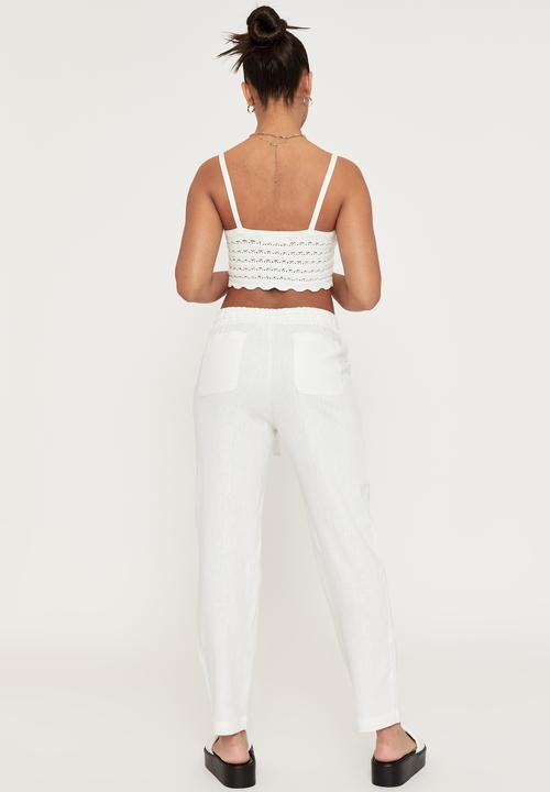 Supré  - Tanya pull on linen pant - white