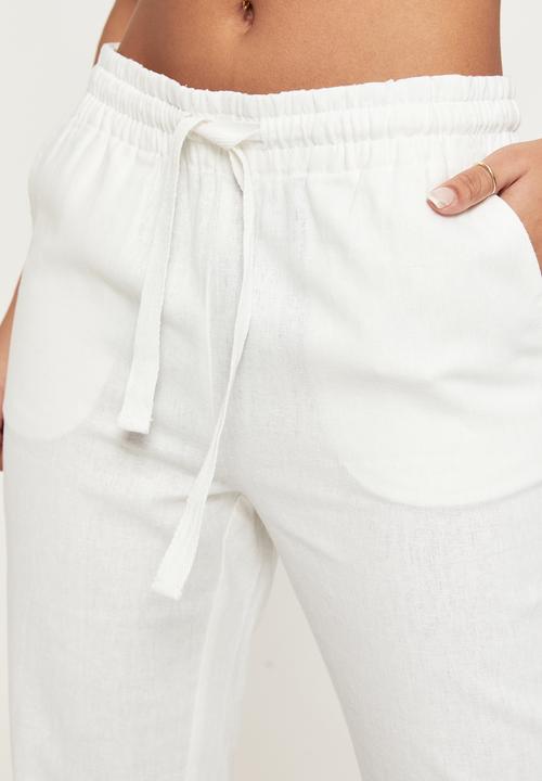 Supré  - Tanya pull on linen pant - white
