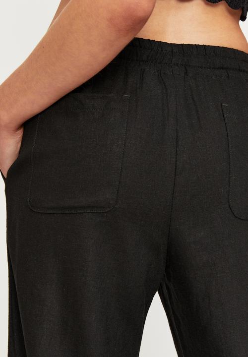 Supré  - Tanya pull on linen pant - black