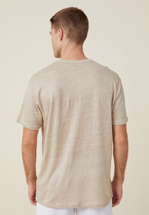 Cotton On - Loose fit linen T-shirt - gravel stone