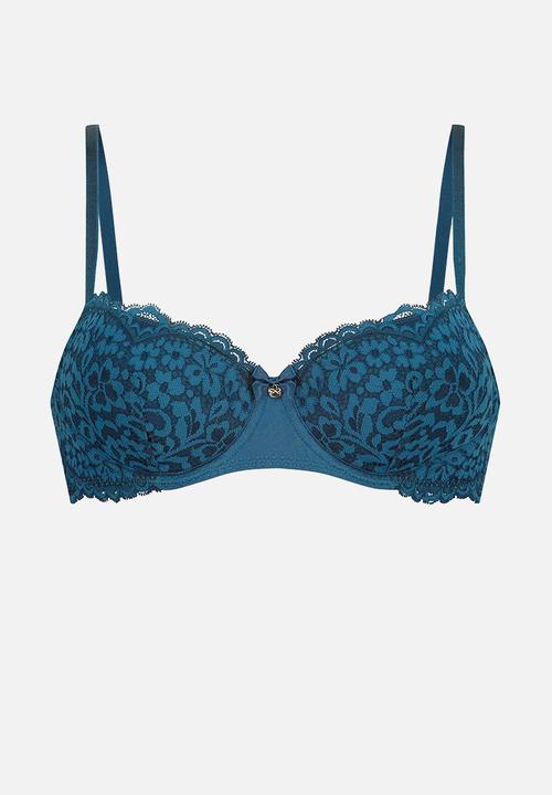 Hunkemoller - Rose padded bra - blue