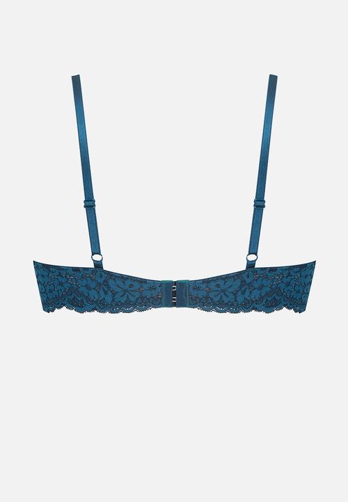 Hunkemoller - Rose padded bra - blue