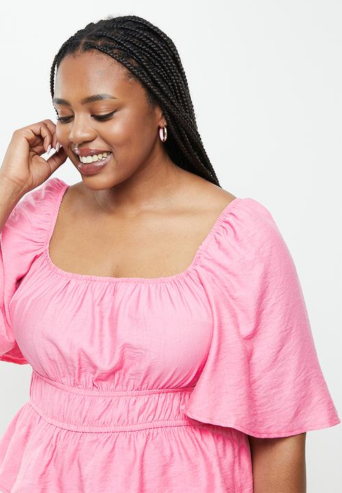 Me&B - Plus printed airflow top - pink