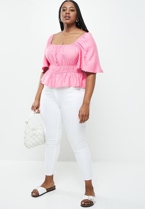 Me&B - Plus printed airflow top - pink