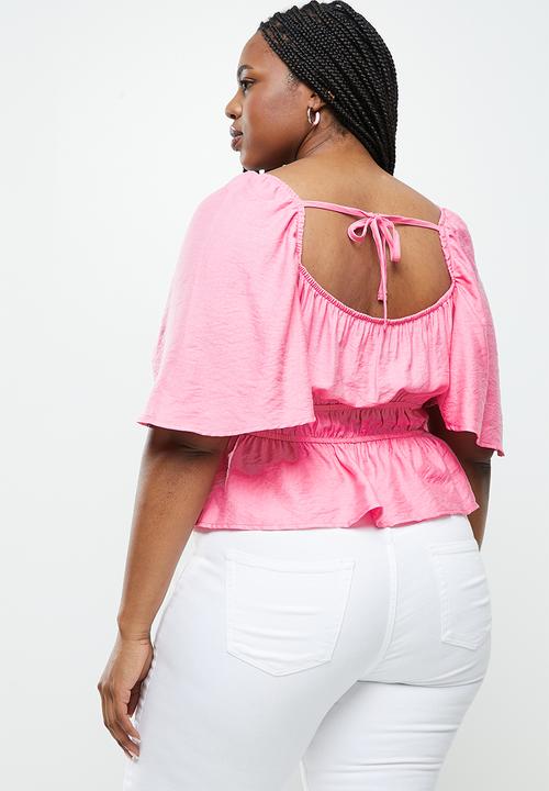 Me&B - Plus printed airflow top - pink